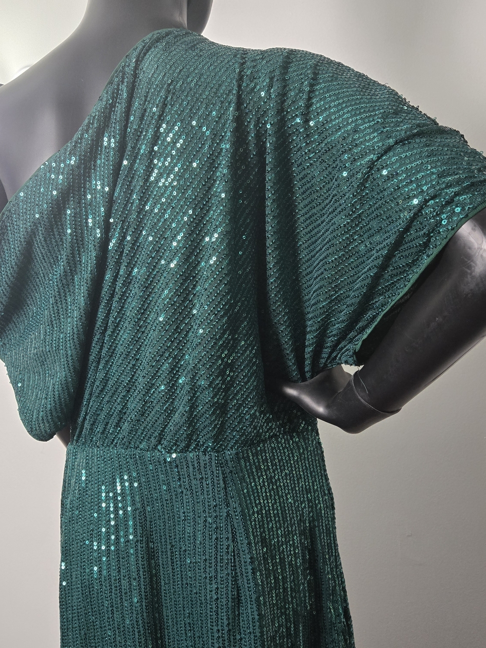 Grace Karin Emerald Green Sequin One-Shoulder Cocktail Dress - Picture 9 of 12